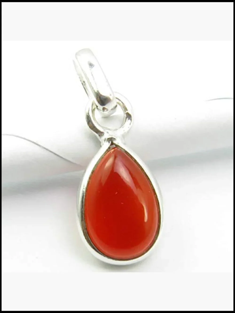 Real Carnelian Pendant 925 Sterling Silver Minimalist Elegant Necklace Gift